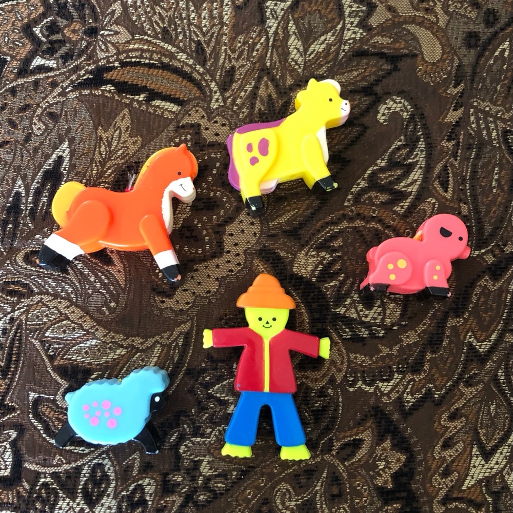 Vintage from 1973. Was used on a crib mobile. Vibrant Farm Friends Set